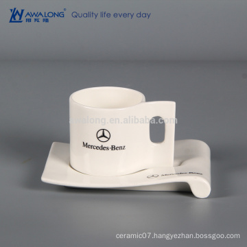 210ml Personalized Design Name Customized Coffee Cup And Saucer, Fine Ceramic Cup With Biscuit Holder